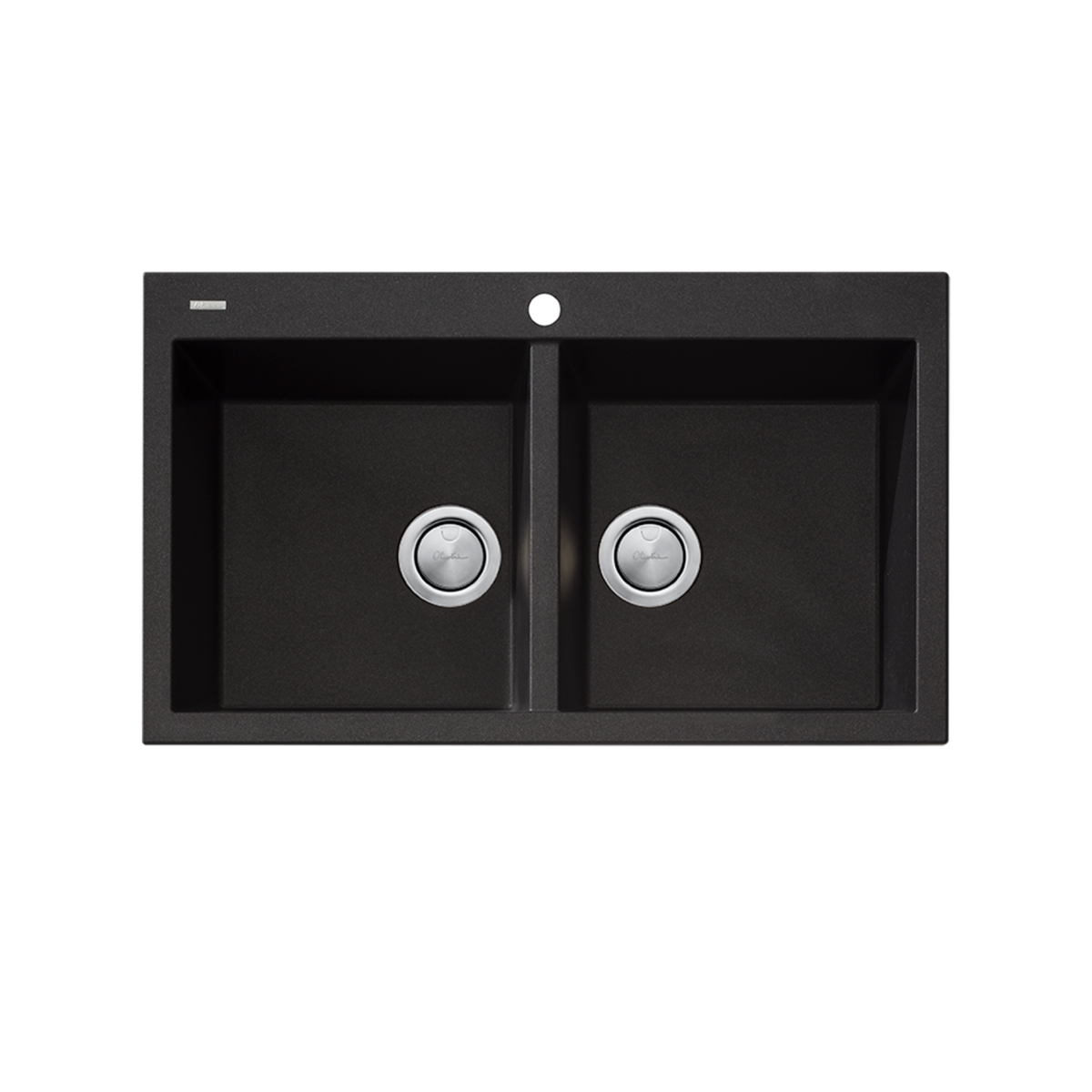 Santorini Double Bowl Topmount Sink Black