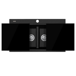 Santorini Double Bowl Topmount Sink With Glass Top Black - Black