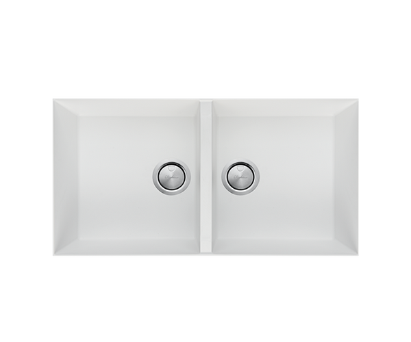 Santorini Double Bowl Undermount Sink White