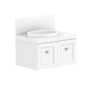 750mm London Wall Hung Vanity - Left Offset Bowl
