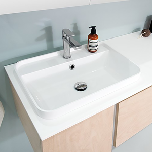 Miya Semi Inset 750 Basin Gloss White - Gloss White