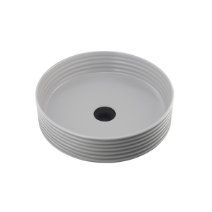 Terzofoco Ribbed Short Circular Counter Top Basin Grey - Grey