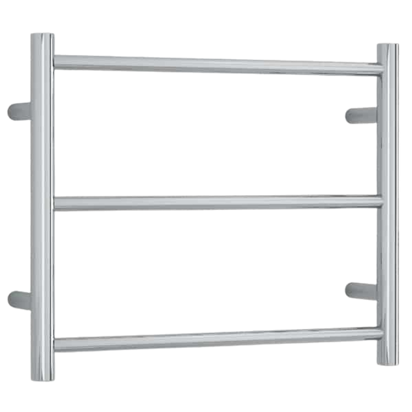 Straight Round Budget Heated Towel Rail Polished Stainless Steel