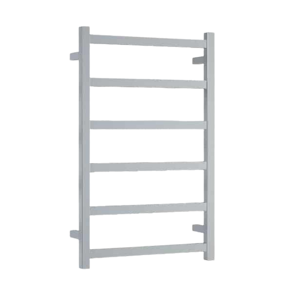 Straight Square Budget Heated Towel Rail Polished Stainless Steel