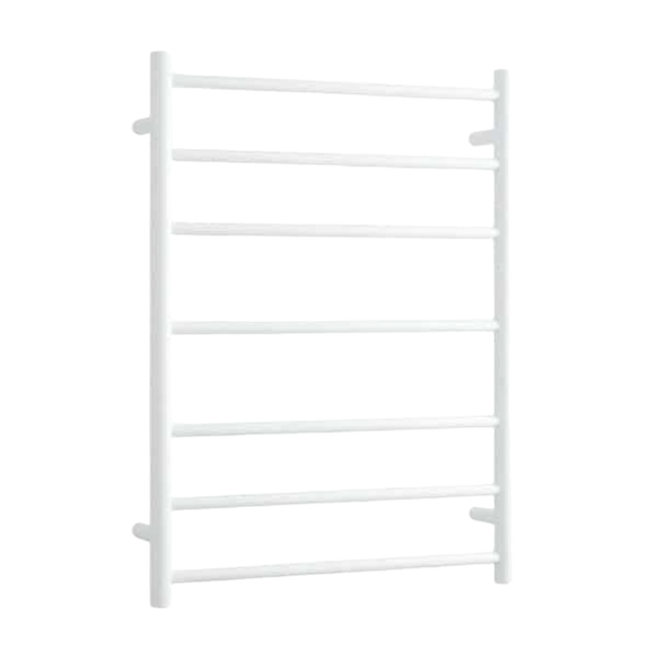 Round Ladder Heated Towel Rail Satin White