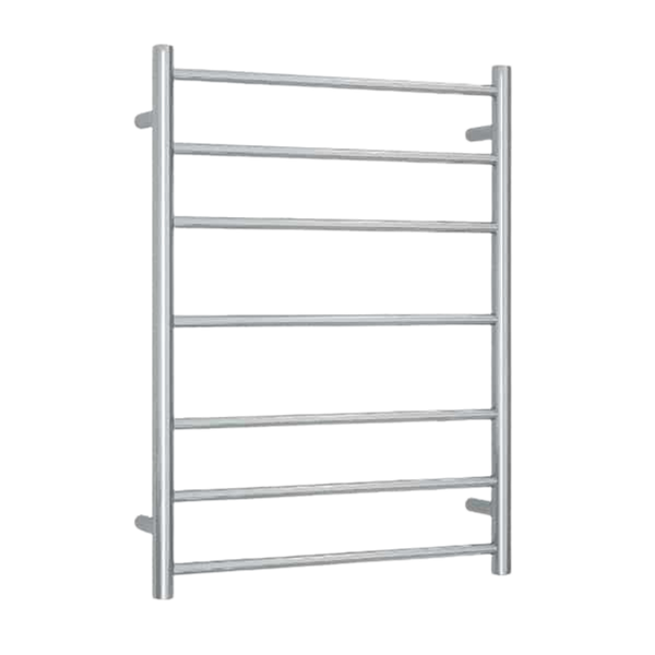 Straight Round Budget Ladder Heated Towel Rail  600mm Polished Stainless Steel BS44M