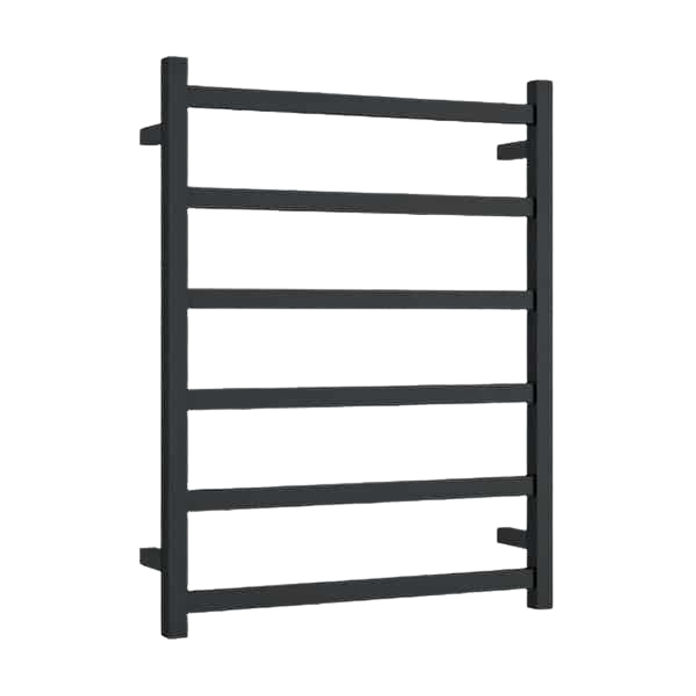 Square Ladder Heated Towel Rail  600mm Matte Black