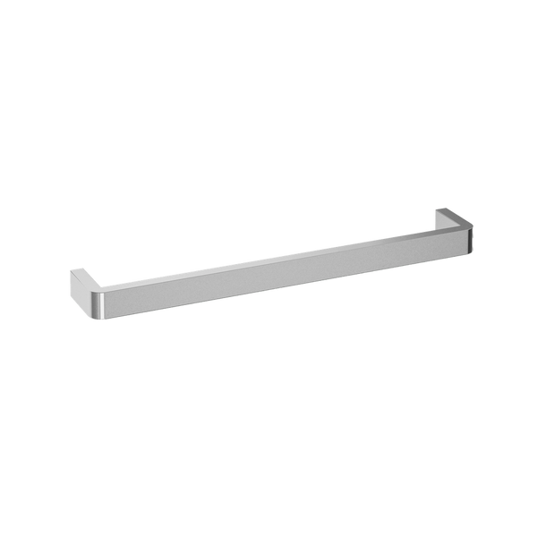 Square Single Bar Heated Rail with Curved Corners Polished Stainless Steel