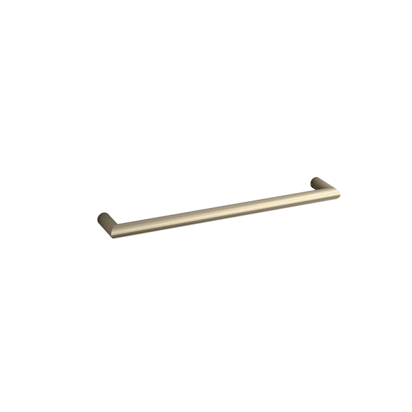 Round Single Bar Heated Towel Rail Brushed Nickel