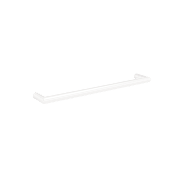 Round Single Bar Heated Towel Rail Satin White