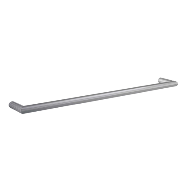 Brushed Round Single Bar Heated Towel Rail Brushed Stainless Steel