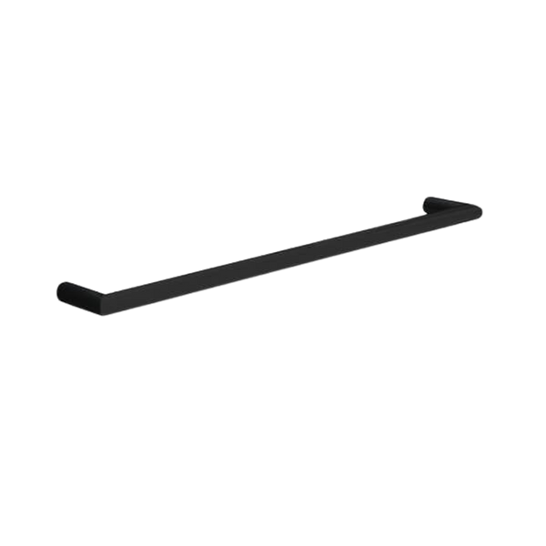 Round Single Bar Heated Towel Rail Matte Black