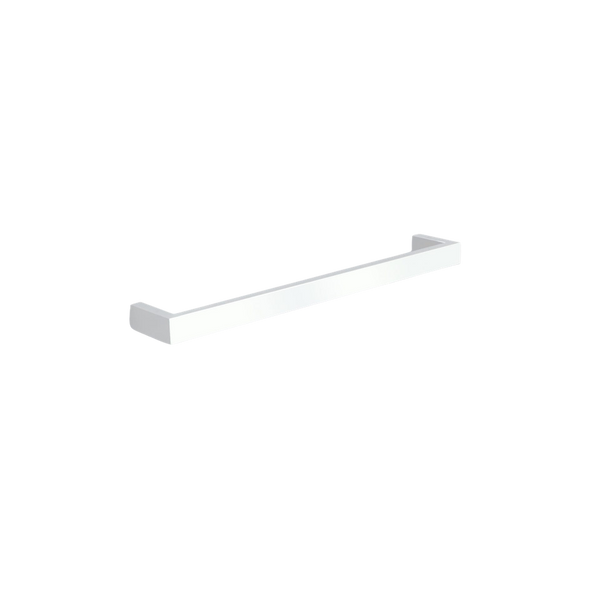 Square Single Bar Heated Towel Rail Satin White