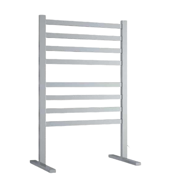 Straight Flat Free-Standing Heated Towel Rail Polished Stainless Steel