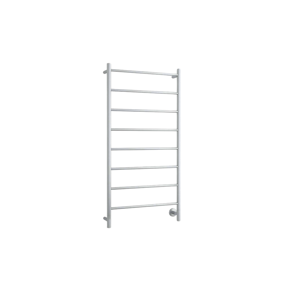 Spartan Eight Straight Round Ladder Heated Towel Rail Polished Stainless Steel