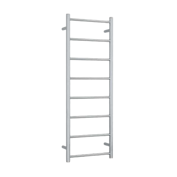 Straight Round Stainless Ladder Heated Towel Rail Polished Stainless Steel