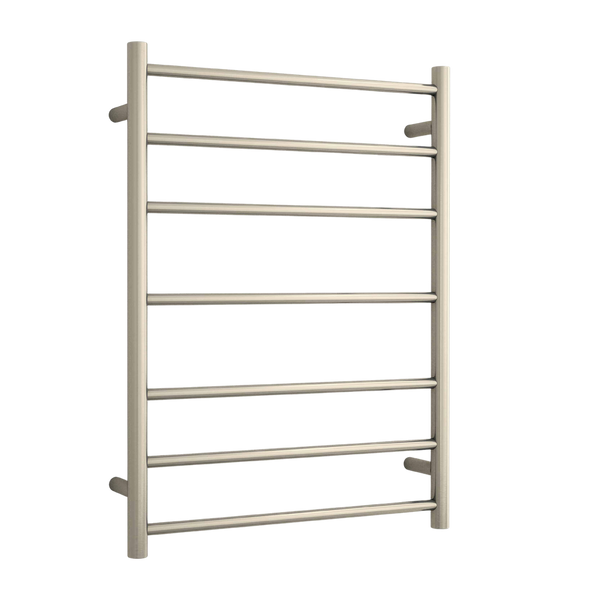 Round Ladder Heated Towel Rail Brushed Nickel