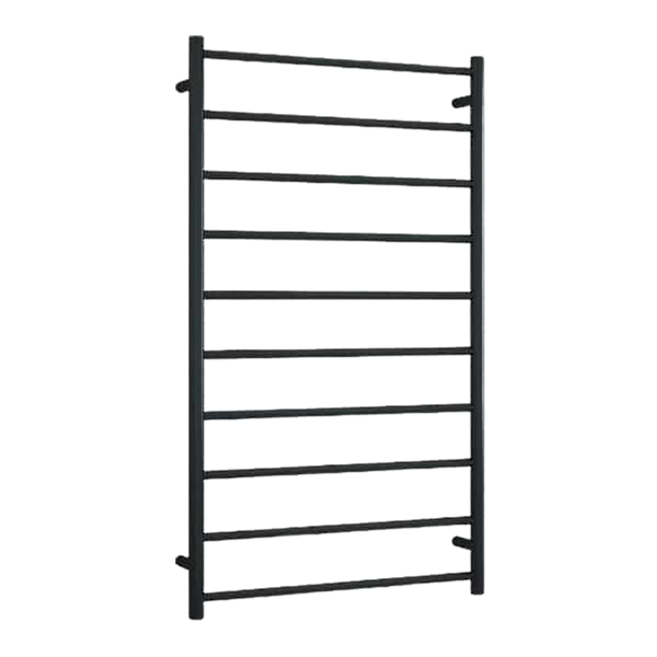 Straight Round Heated Ladder Rail Matte Black