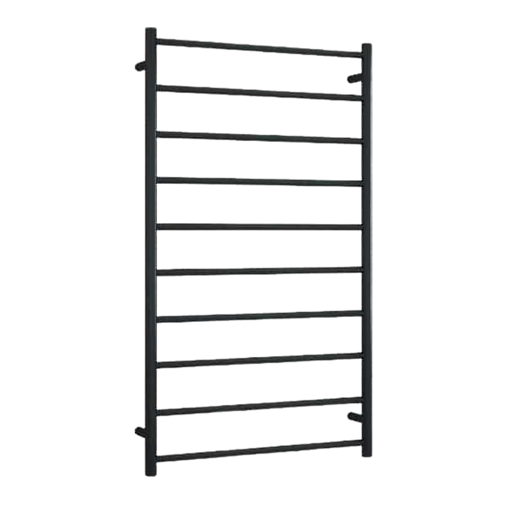Straight Round Heated Ladder Rail Matte Black