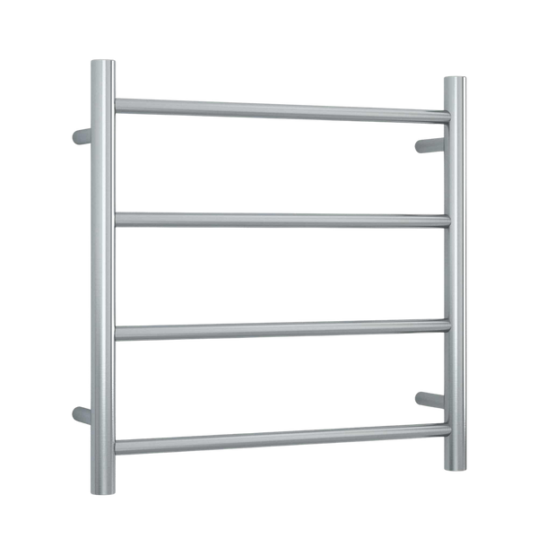 Brushed Straight Round Ladder Heated Towel Rail  550mm Brushed Stainless Steel