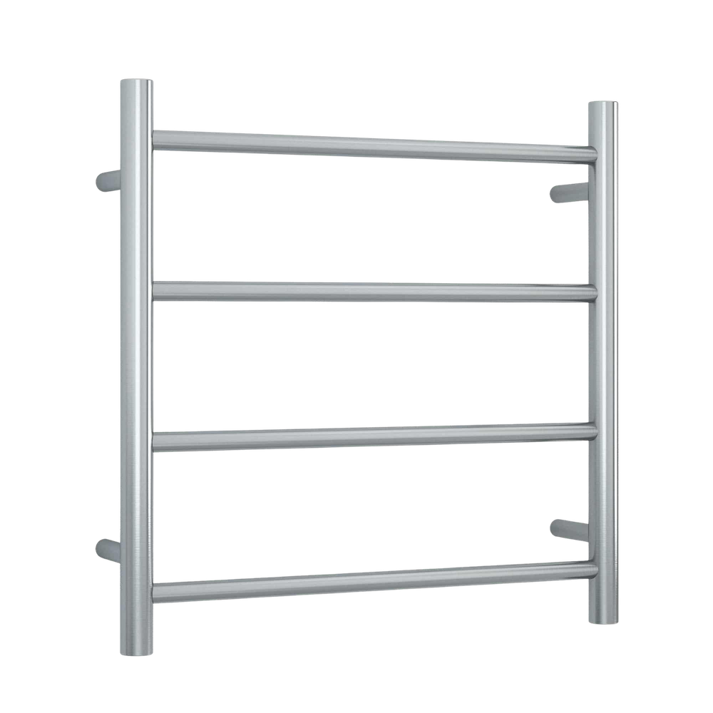 Brushed Straight Round Ladder Heated Towel Rail  550mm Brushed Stainless Steel
