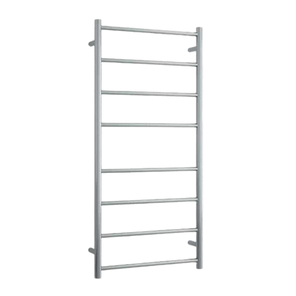 Brushed Straight Round Ladder Heated Towel Rail  530mm Brushed Stainless Steel