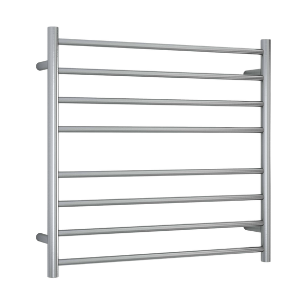 Brushed Round Ladder Heated Towel Rail Brushed Stainless Steel