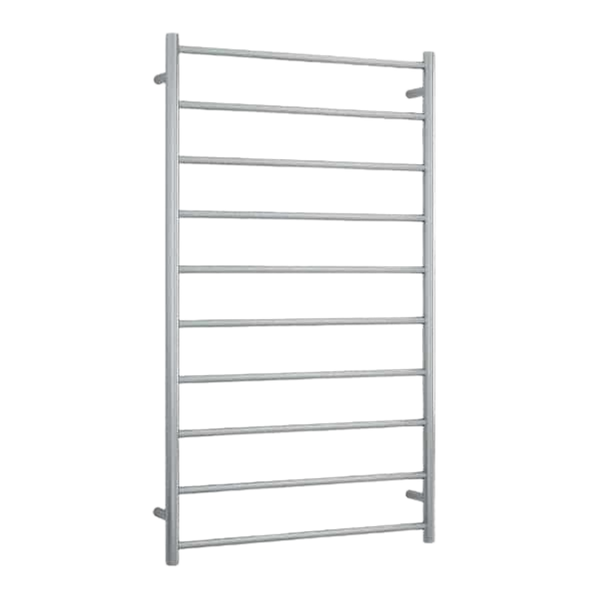 Brushed Straight Round Ladder Heated Towel Rail  700mm Brushed Stainless Steel