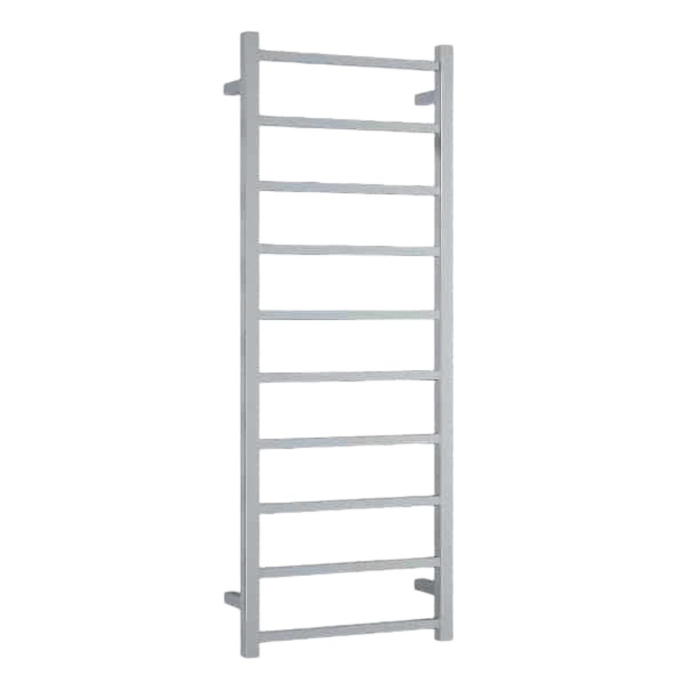 Straight Square Ladder Heated Towel Rail 450mm Polished Stainless Steel