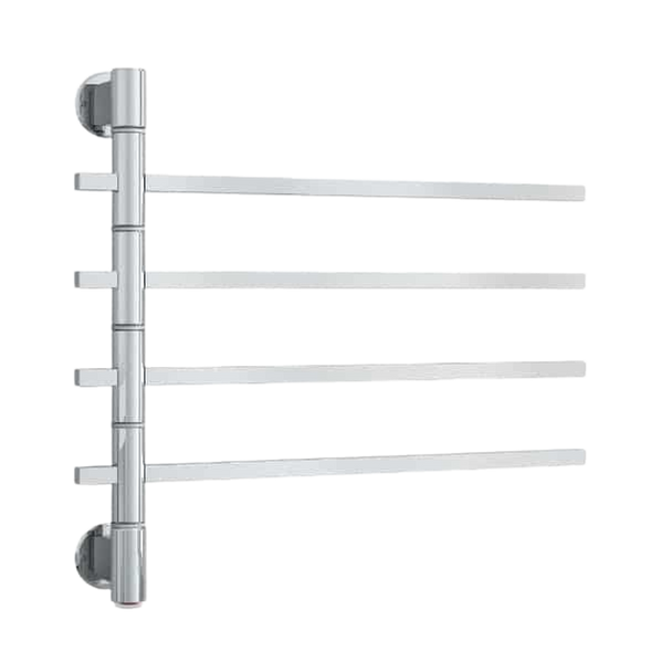 Straight Square Swivel Heated Towel Rail Polished Stainless Steel
