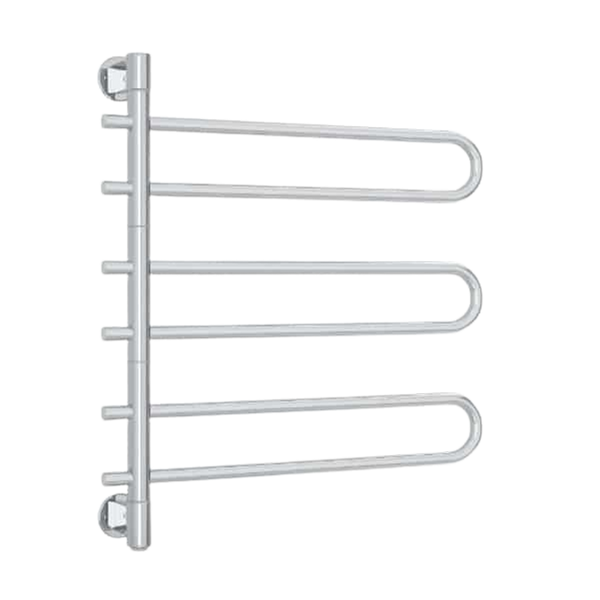 Straight Round Swivel Heated Towel Rail 675mm Polished Stainless Steel