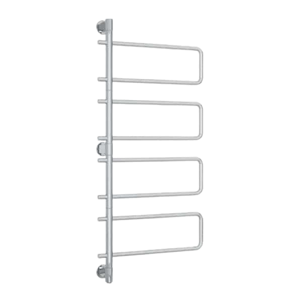 Straight Round Swivel Heated Towel Rail 570mm Polished Stainless Steel