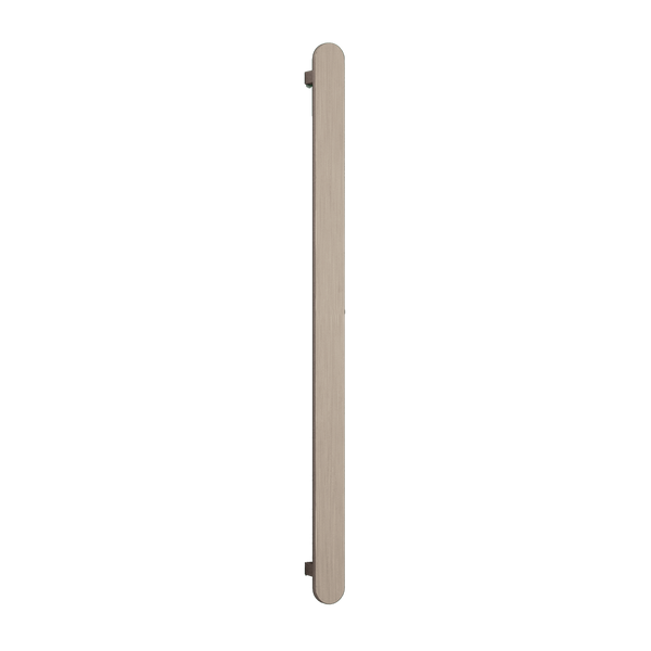 Flat Pill 12V Vertical Single Heated Towel Rail Brushed Nickel