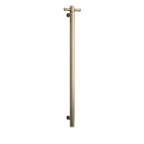 Brushed Brass 240Volt Vertical Single Heated Rail Brushed Brass PVD