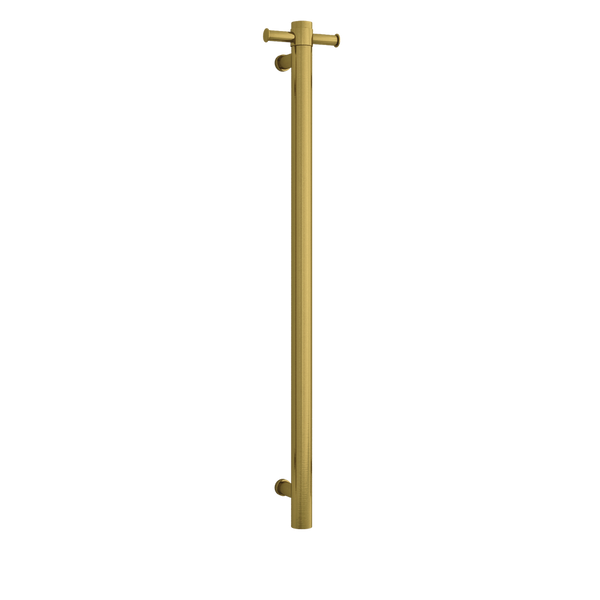Brushed Gold 240Volt Vertical Single Heated Rail Brushed Gold PVD