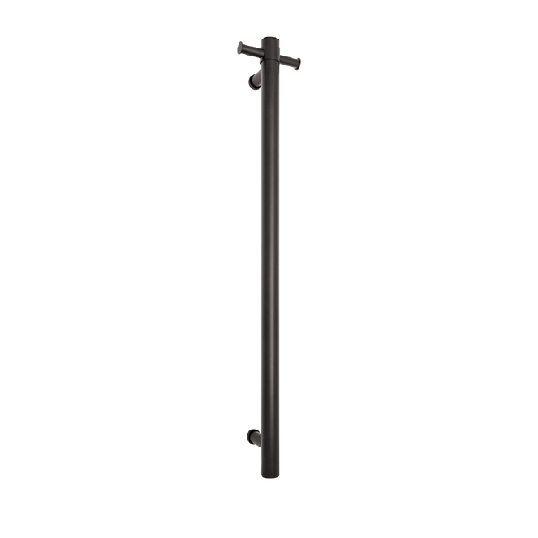 Round 240Volt Vertical Single Heated Rail Matte Black