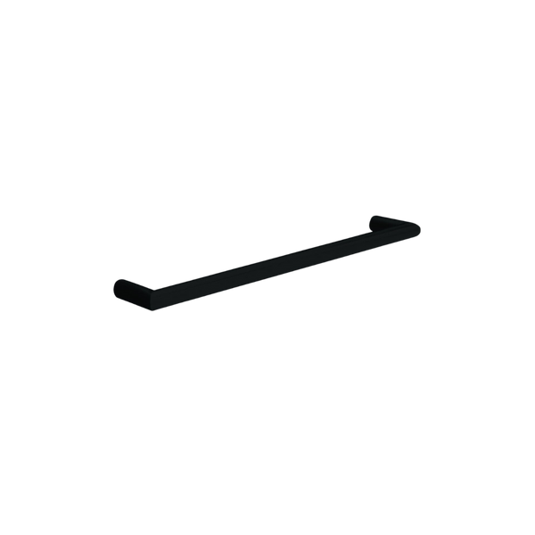 Round Single Bar Heated Towel Rail Matte Black
