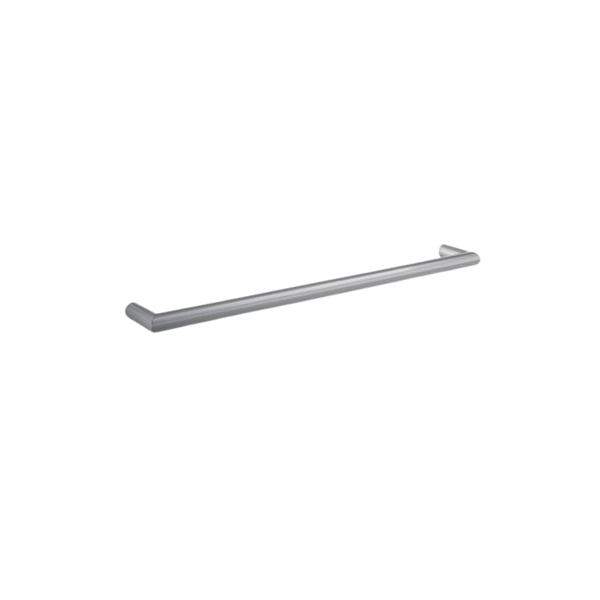 Round Single Bar Heated Towel Rail Brushed Stainless Steel