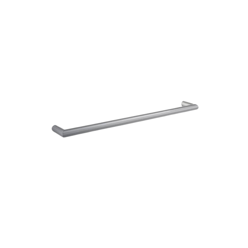Round Single Bar Heated Towel Rail Brushed Stainless Steel