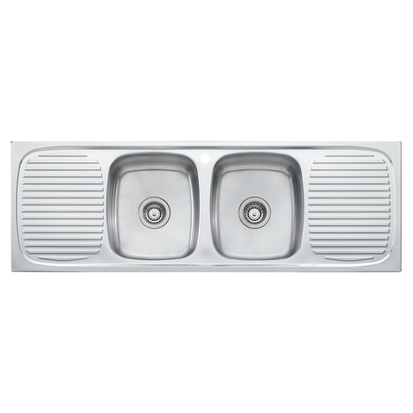 Ultraform Double Bowl Sink With Double Drainer Stainless Steel