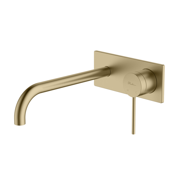 Venice Curved Wall Mixer Set Classic Gold