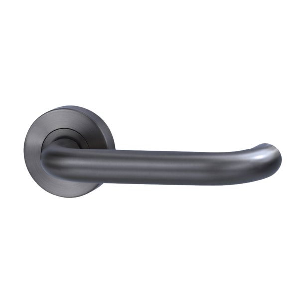 Lockwood Vivid Lever V2 Passage Set with Latch Satin Gunmetal