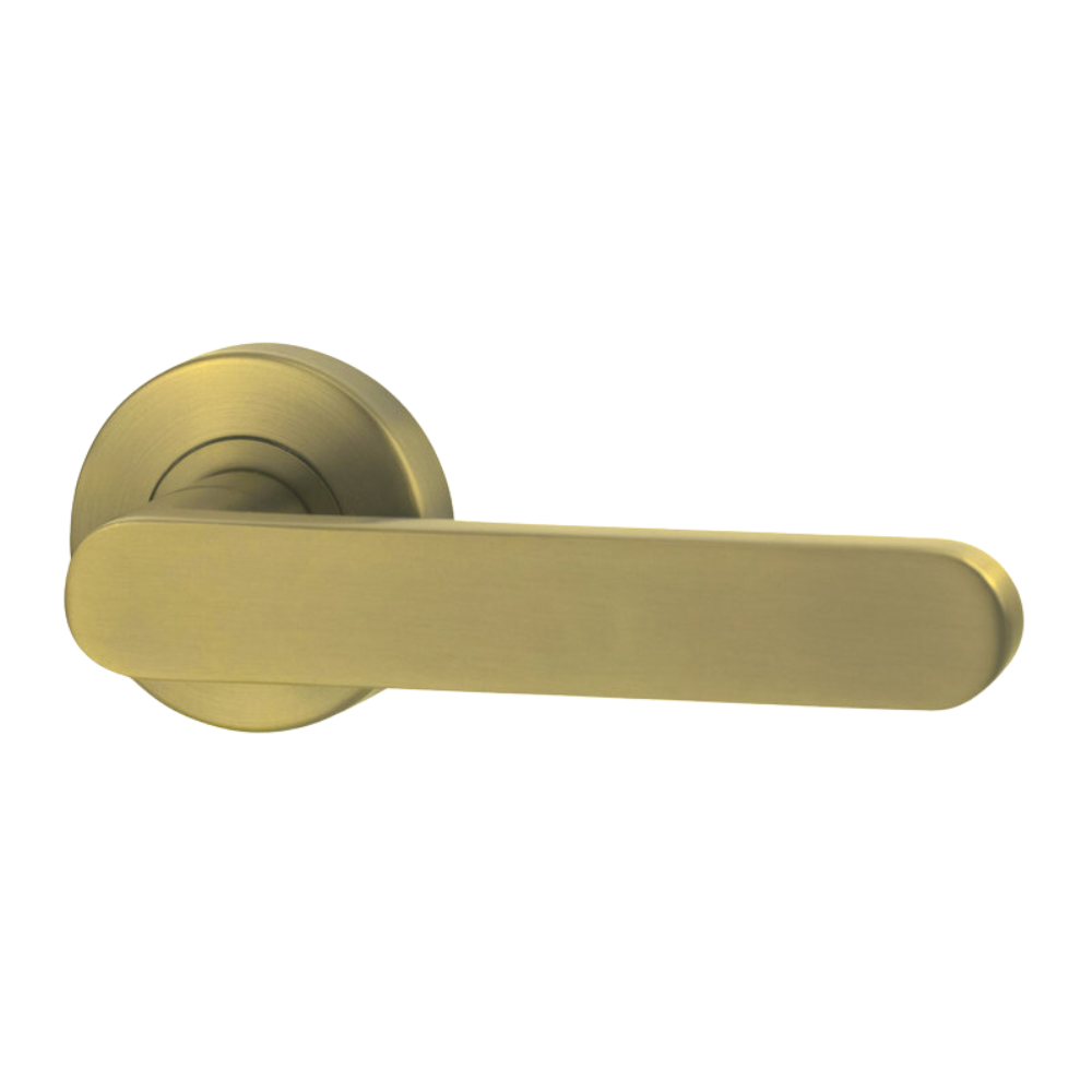 Lockwood Vivid Lever V3 Passage Set with Latch Satin Brass