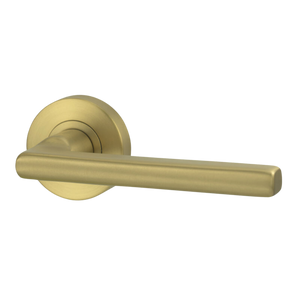 Lockwood Vivid Lever V4 Passage Set with Latch Satin Brass - Satin Brass Gold