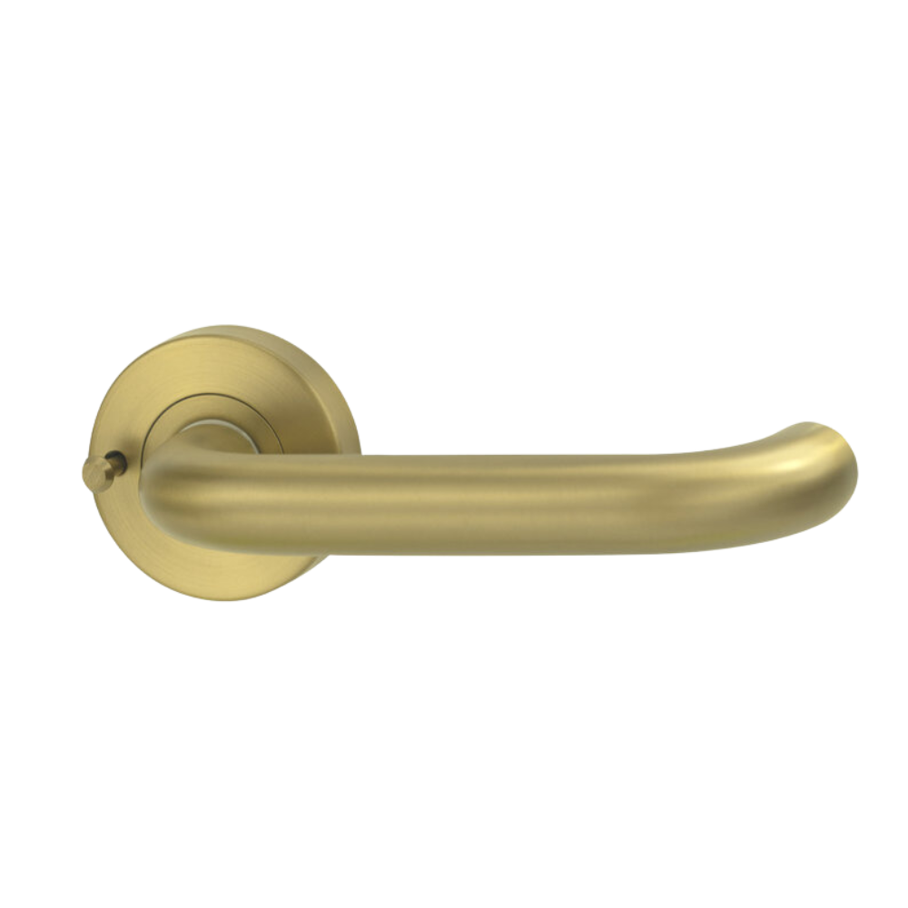 Lockwood Vivid Lever V2 Privacy Set with Latch Satin Brass