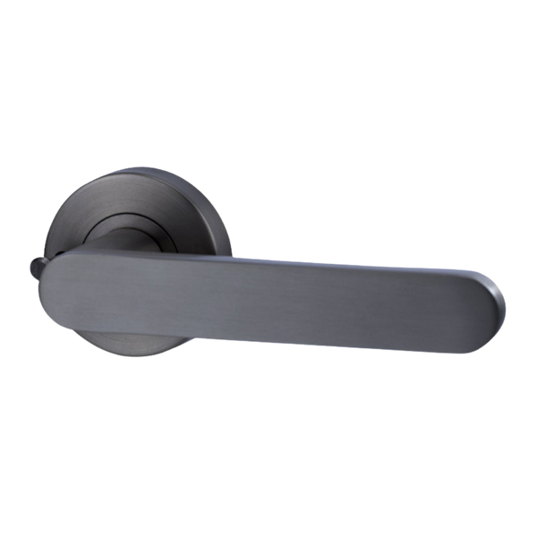 Lockwood Vivid Lever V3 Privacy Set with Latch Satin Gunmetal