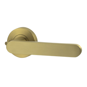 Lockwood Vivid Lever V3 Privacy Set with Latch Satin Brass - Satin Brass Gold