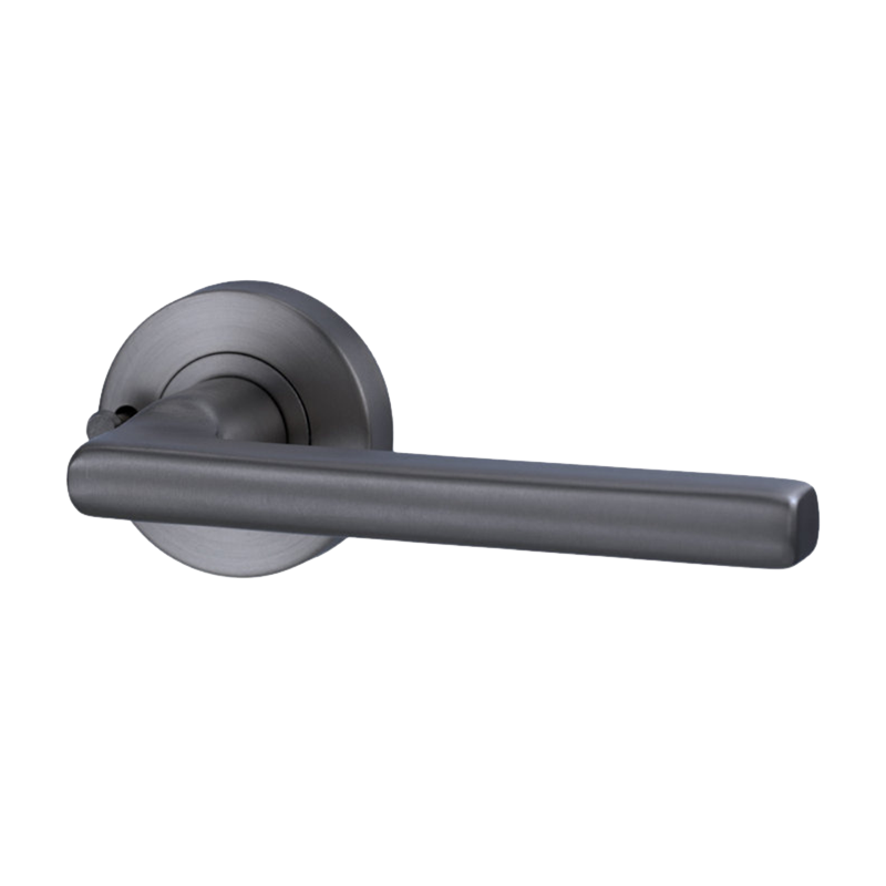 Lockwood Vivid Lever V4 Privacy Set with Latch Satin Gunmetal