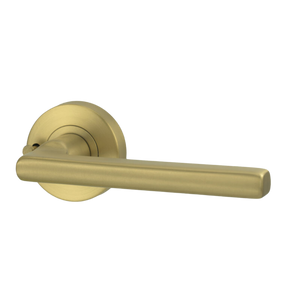 Lockwood Vivid Lever V4 Privacy Set with Latch Satin Brass - Satin Brass Gold