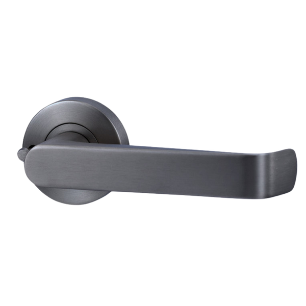 Lockwood Vivid Lever V1 Privacy Set with Latch Satin Gunmetal